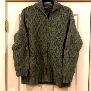 Ralph Lauren- 100% wool - size medium- green zip sweater